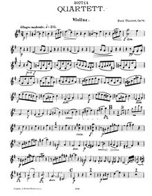 Partition violon, flûte quatuor, G major, Thieriot, Ferdinand
