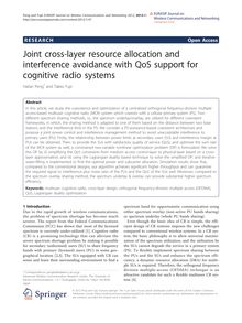 Joint cross-layer resource allocation and interference avoidance with QoS support for cognitive radio systems