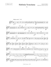 Partition cor 1 (F), Sinfonia Veneziana, D major, Salieri, Antonio