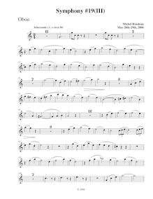 Partition hautbois, Symphony No.19, C major, Rondeau, Michel par Michel Rondeau