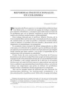 Reformas institucionales en Colombia (Institutional Reforms in Colombia)