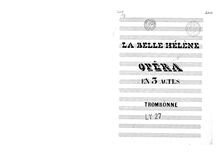 Partition Trombone, La belle Hélène, Offenbach, Jacques