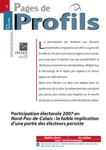  Participation électorale 2007 en Nord-Pas-de-Calais : la faible implication d’une partie des électeurs persiste 