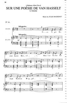 Partition complète (B♭ Major: medium voix et piano), Sur une poésie de Van Hasselt