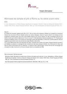 Monnaies de compte et prix à Rome au IIe siècle avant notre ère - article ; n°2 ; vol.37, pg 31-48