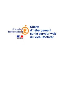 Charte d hébergement sur le serveur web du Vice-Rectorat