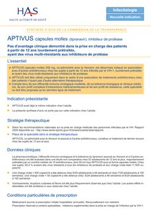 APTIVUS - Synthèse d avis APTIVUS capsules - CT-7481