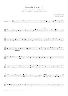Partition Alto viole de gambe , partie, Fantasia pour 4 violes de gambe par John Coperario