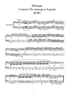 Partition complète, Sonata pour Piano Four-mains version russe