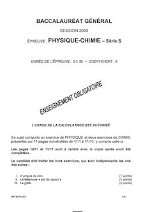 Physique - Chimie 2005 Scientifique Baccalauréat général
