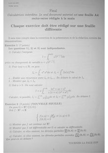 Intégration – Algèbre linéaire – Fonctions de plusieurs variables 2007 Tronc Commun Université de Technologie de Belfort Montbéliard