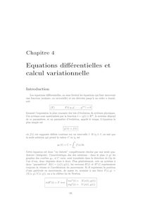 Equations differentielles et calcul variationnelle