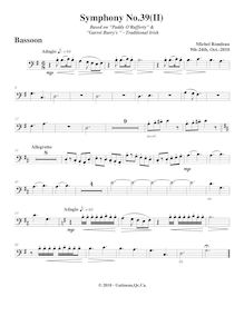 Partition basson, Symphony No.39  Irish Green , G major, Rondeau, Michel par Michel Rondeau