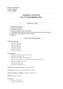 Compte Rendu Conseil Ecole Maternelle Voltaire Nov 2007 - CONSEIL ...