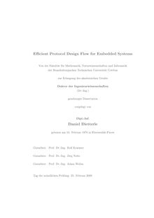 Efficient protocol design flow for embedded systems [Elektronische Ressource] / vorgelegt von Daniel Dietterle