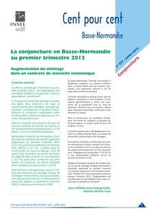 La conjoncture en Basse-Normandie au premier trimestre  2012. Augmentation du  chômage dans un contexte de morosité  économique  