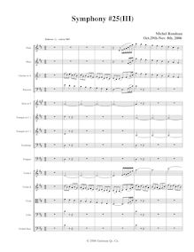 Partition , Scherzo, Symphony No.25, A major, Rondeau, Michel