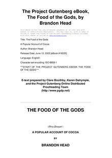 The Food of the Gods - A Popular Account of Cocoa