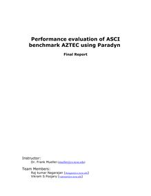 Performance evaluation of ASCI benchmark AZTEC using Paradyn