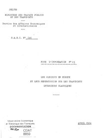 Les oléoducs en Europe et leur répercussion sur les transports intérieurs classiques - Note d information n°23 - avril 1964