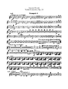 Partition trompette 1, 2 (en E), violon Concerto, Koncert pro housle a orchestr