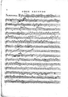 Partition hautbois 2, 6 Symphonies, G.503-508 (Op.12), D major, E♭ major, C major, D minor, B♭ major, A major par Luigi Boccherini