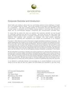 Corporate Overview and Introduction: