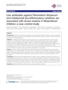 Low antibodies against Plasmodium falciparum and imbalanced pro-inflammatory cytokines are associated with severe malaria in Mozambican children: a case–control study