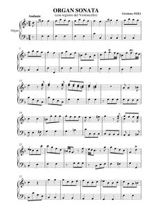 Partition complète, orgue sonates, Pera, Girolamo