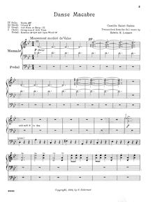 Partition complète, Danse macabre, Op.40, Poème symphonique d après une poésie de Henri Cazalis par Camille Saint-Saëns