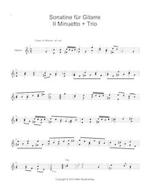 Partition Second mouvement - Minuetto et Trio, Sonatine für Gitarre