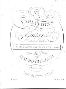 Partition complète, 6 Variations, Op.34, Giuliani, Mauro