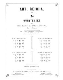 Partition parties complètes, vent quintette, Reicha, Anton par Anton Reicha