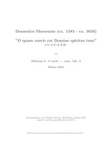 Partition complète, O quam suavis est Domine spiritus tuus, Massenzio, Domenico