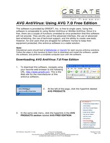 AVG AntiVirus: Using AVG 7.0 Free Edition