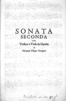 Partition Sonata No.2 en D minor, 12 sonates pour violon, viole de gambe et Continuo