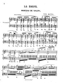 Partition complète, La harpe, Morceau de salon, E♭ major, Mattei, Tito