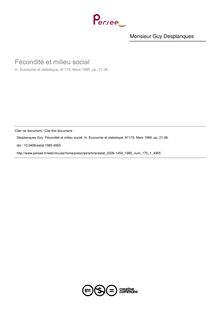 Fécondité et milieu social - article ; n°1 ; vol.175, pg 21-38