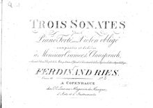Partition Sonata 2 - Piano, 3 Sonates pour le Piano Forte avec Violon oblige