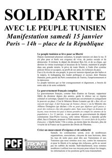 Le tract - AVEC LE PEUPLE TUNISIEN