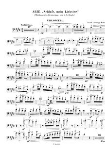 Partition de violoncelle, Weihnachtsoratorium, Christmas Oratorio