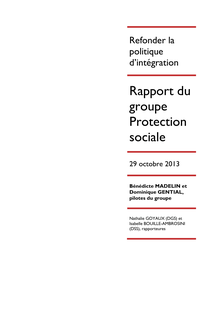 Refonder la politique d’intégration : Rapport du groupe Protection sociale
