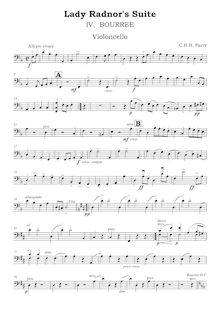 Partition violoncelles, Lady Radnor s , Suite in F major, F major