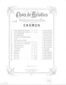 Partition  No.3, Choix de mélodies sur  Le Cid , Cramer, Henri (fl. 1890)