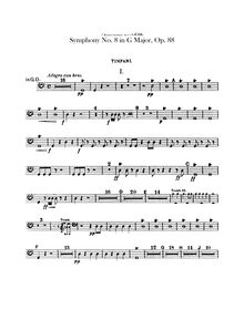 Partition timbales, Symphony No.8, Symfonie č.8, G major, Dvořák, Antonín