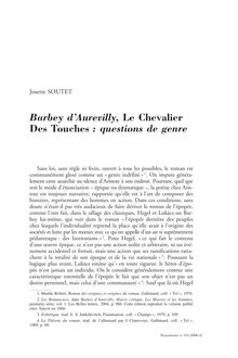 Barbey d Aurevilly, Le Chevalier Des Touches : questions de genre - article ; n°134 ; vol.36, pg 117-127