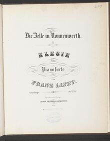 Partition Die Zelle en Nonnenwerth (S.534/3), Collection of Liszt editions, Volume 11