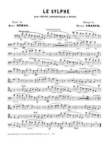 Partition de violoncelle, Le sylphe, G major, Franck, César