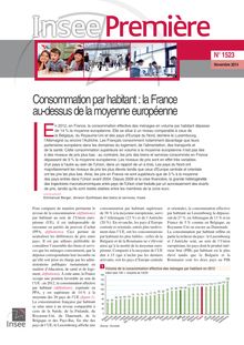 INSEE - Etude de la Consommation : la France au-dessus de la moyenne européenne
