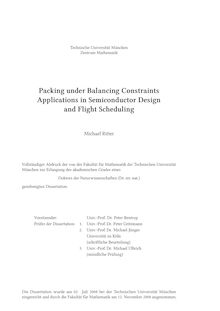 Packing under balancing constraints [Elektronische Ressource] : applications in semiconductor design and flight scheduling / Michael Ritter